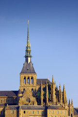 the famous Saint Michel castle on the mountain. France