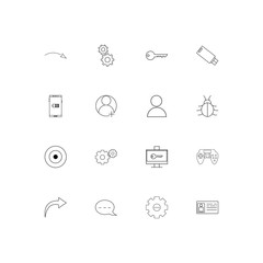 Internet Technologies simple linear icons set. Outlined vector icons