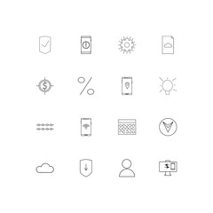 Internet Technologies simple linear icons set. Outlined vector icons