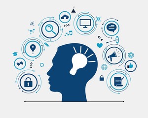 Digital creative concept. Network infographics vector background.