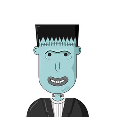 Cartoon Smiling Frankenstein Head - 199490754