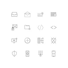 Cyber Security simple linear icons set. Outlined vector icons