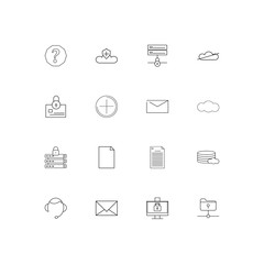 Cyber Security simple linear icons set. Outlined vector icons