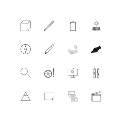 Creative Process And Design simple linear icons set. Outlined vector icons