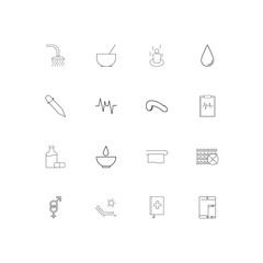 Healthcare And Medical simple linear icons set. Outlined vector icons