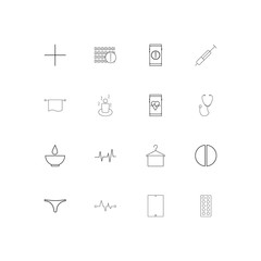 Healthcare And Medical simple linear icons set. Outlined vector icons