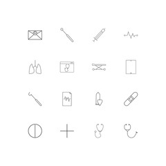 Healthcare And Medical simple linear icons set. Outlined vector icons