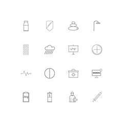 Healthcare And Medical simple linear icons set. Outlined vector icons