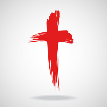 Hand drawn cross, grunge cross, christian symbol