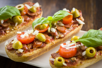 mini pizza and casseroles