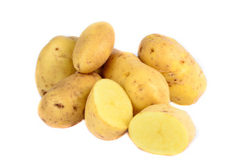 Fresh raw potatoes isolated.