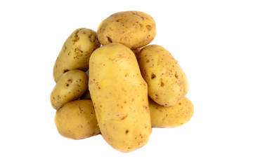 Fresh raw potatoes isolated.