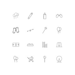 Baby, Kid And Newborn simple linear icons set. Outlined vector icons