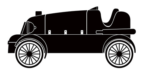 Isolated old racing car icon