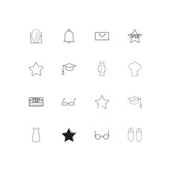 Beauty Dress And Clothes simple linear icons set. Outlined vector icons