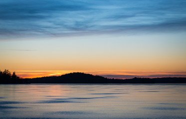 Fototapeta premium Landscape sunset silhouette