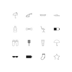 Beauty Dress And Clothes simple linear icons set. Outlined vector icons