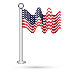 Waving flag of america. Vector illustration for your design.