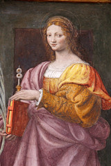 Santa Lucia. Affresco di Bernardino Luini; chiesa di San Maurizio, Milano