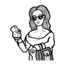 Fashion woman with smastphone and sunglasses
