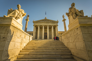 View of Academy of Arts, National Institution for Sciences, Humanities and Fine arts, Athens, Greece