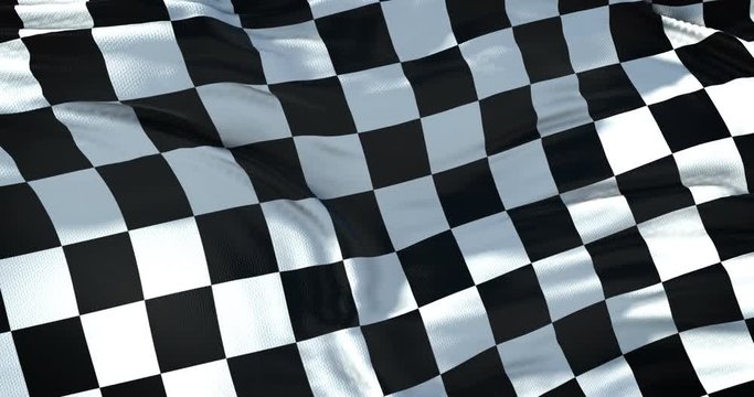 checkered flag, end race background,real movement , formula one competition concept