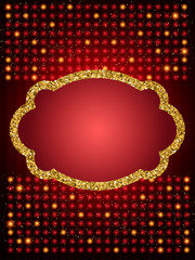  Poster Template with retro shine banner.  Design for presentation, concert, show