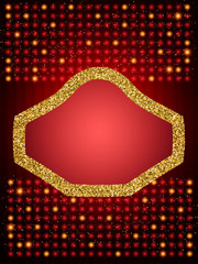  Poster Template with retro shine banner.  Design for presentation, concert, show