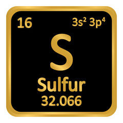 Periodic table element surfur icon.