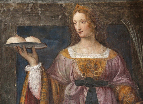 Sant'Agata; affresco di Bernardino Luini. Chiesa di San Maurizio, Milano