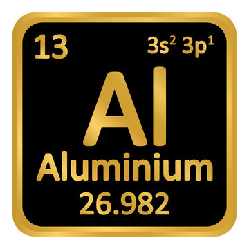 Periodic table element aluminium icon.