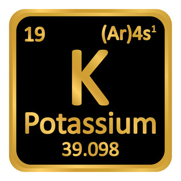 Periodic table element potassium icon.