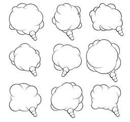 Set of nine vector talking bubbles for your design.