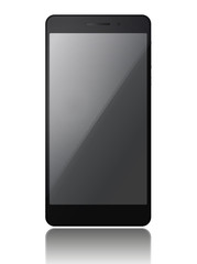 Realistic vector smartphone, mobile phone with reflection.