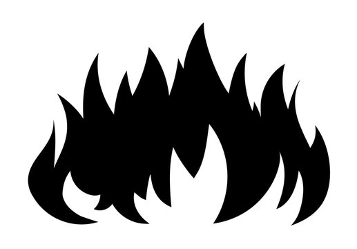 Black vector fire for design or tattoo