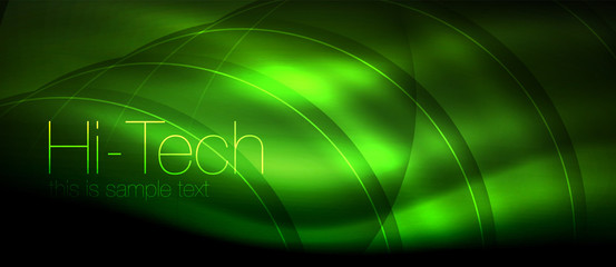 Glossy light effect neon glowing waves, shiny lights