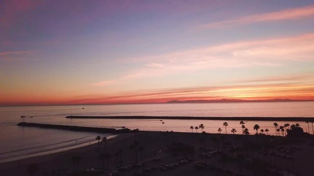 Aerial of the Sunset of Newport Beach Activities