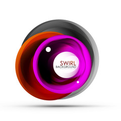 Spiral swirl flowing lines 3d vector abstract digital motion background design. Rotating concept