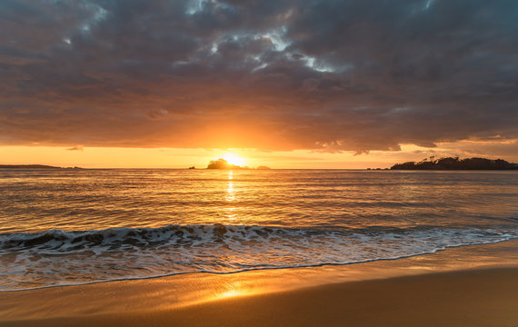 Sunrise Seascape with Island