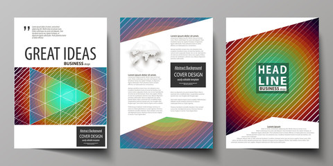 Obraz na płótnie Canvas Business templates for brochure, flyer, booklet. Cover template, abstract vector layout in A4 size. Minimalistic design with circles, diagonal lines. Geometric shape, beautiful retro background