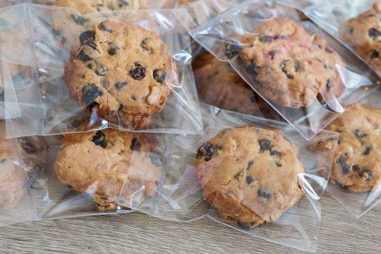 Cookie In Plastic Wrap Packaging.