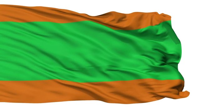 Envigado  flag, city of Colombia, realistic animation isolated on white seamless loop - 10 seconds long (alpha channel is included)