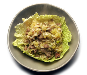 Risotto con verza e salsiccia Rice with cabbage and sausage Cucina italiana ризотто с капустой и колбасой Italian cuisine キャベツとソーセージのリゾット