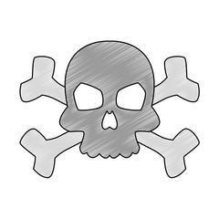 Skull with bones symbol vector illustration graphic design