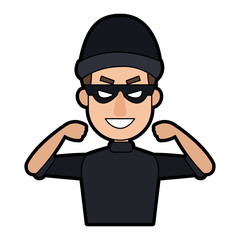 Thief man cartoon vector illustration graphic design