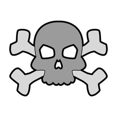 Skull with bones symbol vector illustration graphic design