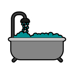 Tub with shower isolated vector illustration graphic design