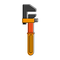 Adjustable wrench tool vector illustration graphic design