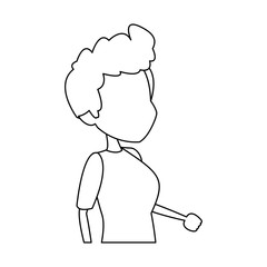 Woman faceless cartoon vector illustration graphic design