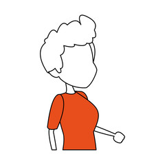 Woman faceless cartoon vector illustration graphic design